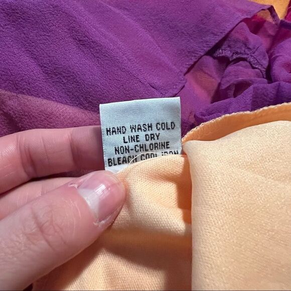 Sangria petite 100% silk colourful dress‎ - Picture 6 of 10